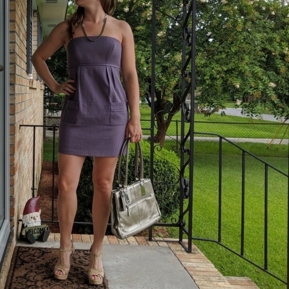 Milly of New York Strapless Purple Dress